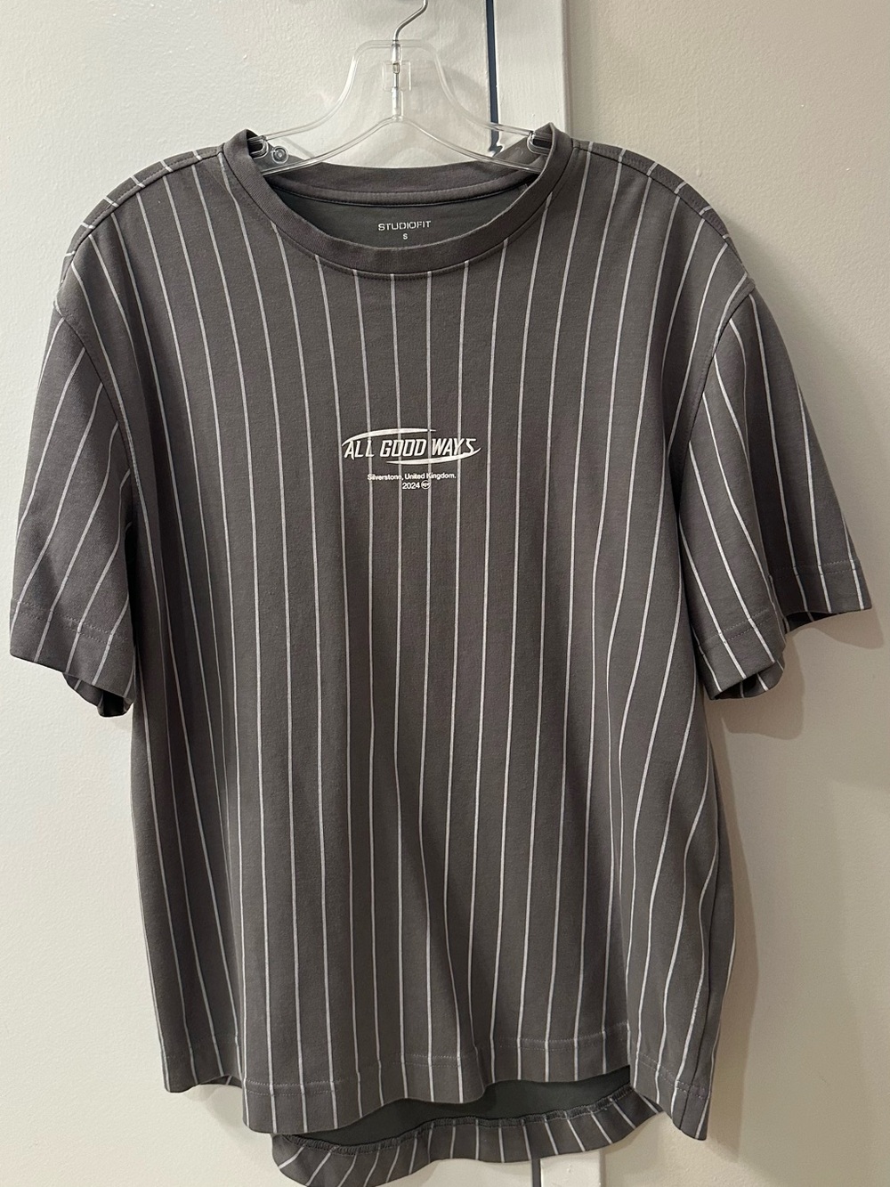 Men's Charcoal Pinstripe Short-Sleeve Tee